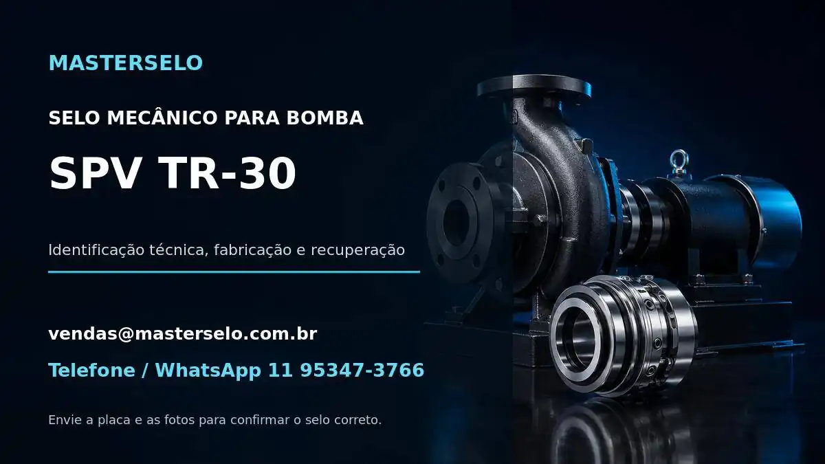 Imagem do modelo de bomba SPV TR-30 usada na identificação do selo mecânico