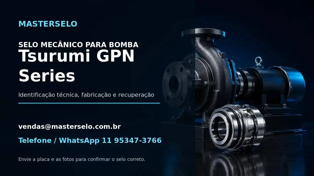 Imagem do modelo de bomba Tsurumi GPN Series usada na identificação do selo mecânico