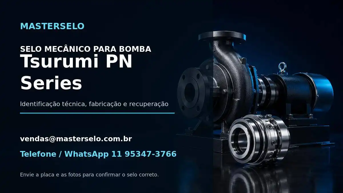 Imagem do modelo de bomba Tsurumi PN Series usada na identificação do selo mecânico