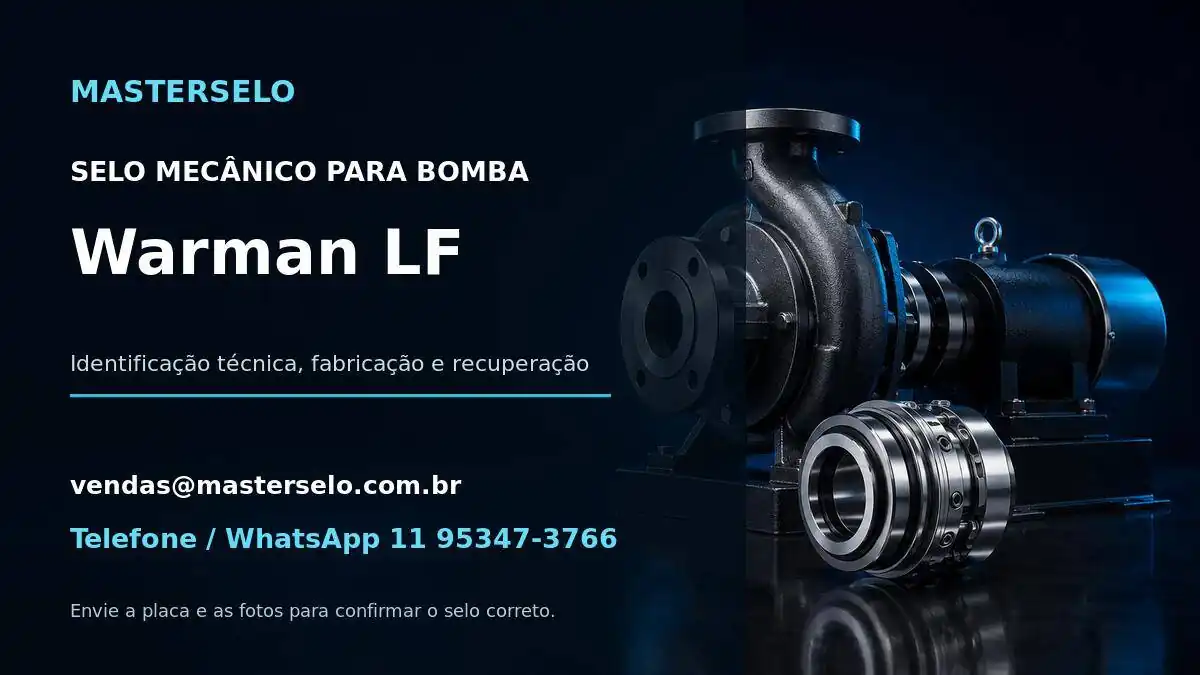 Imagem do modelo de bomba Warman LF usada na identificação do selo mecânico
