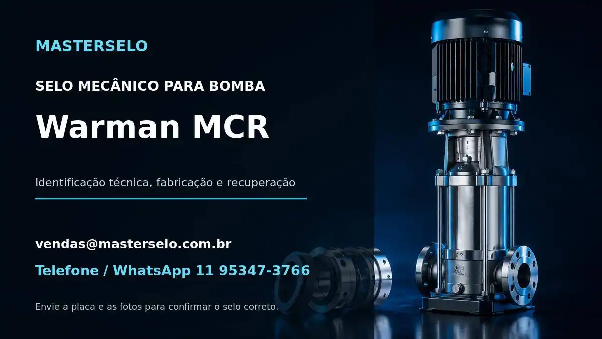 Imagem do modelo de bomba Warman MCR usada na identificação do selo mecânico
