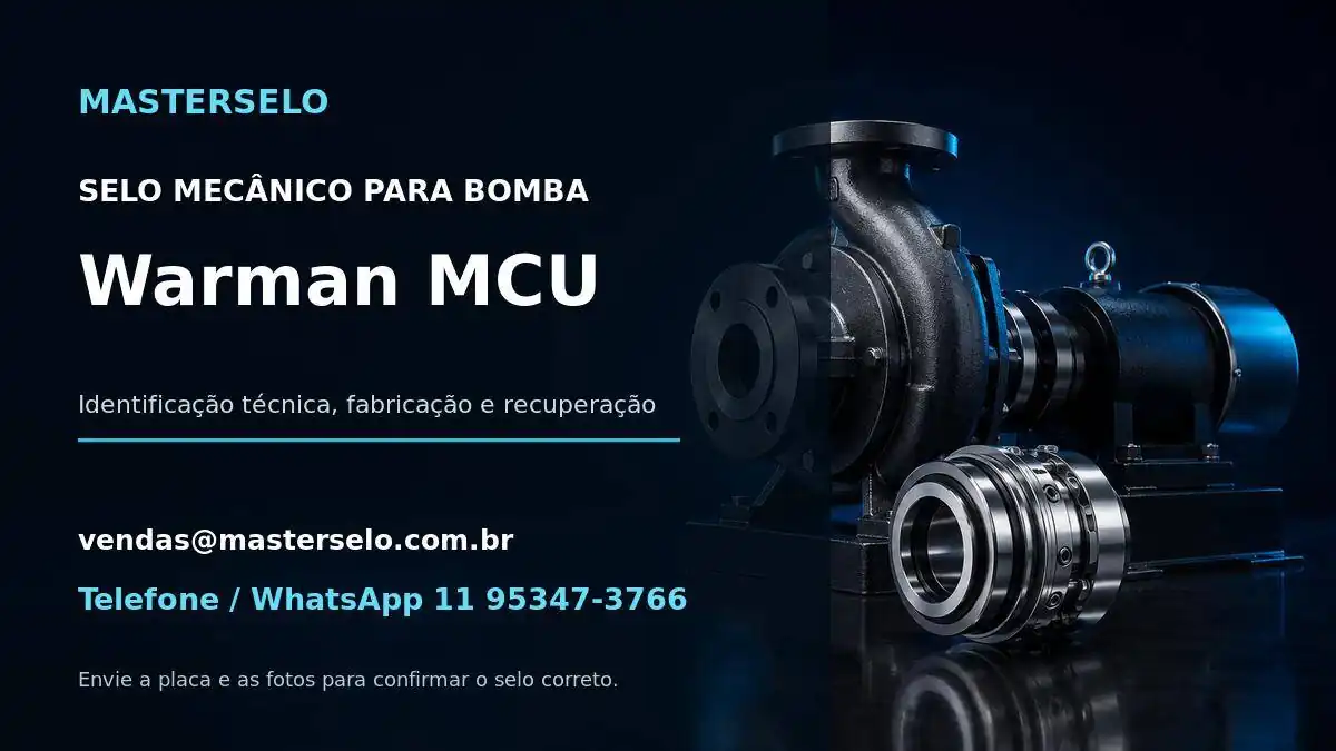 Imagem do modelo de bomba Warman MCU usada na identificação do selo mecânico