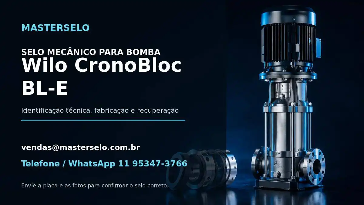 Imagem do modelo de bomba Wilo CronoBloc BL-E usada na identificação do selo mecânico