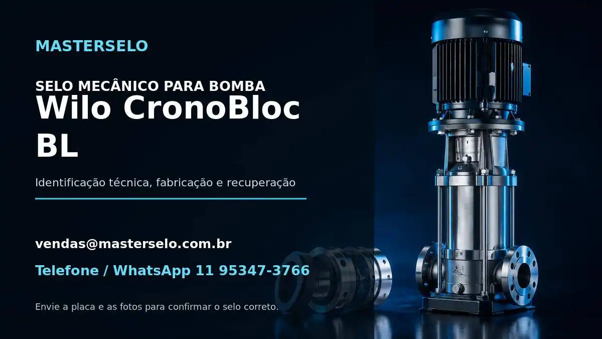 Imagem do modelo de bomba Wilo CronoBloc BL usada na identificação do selo mecânico