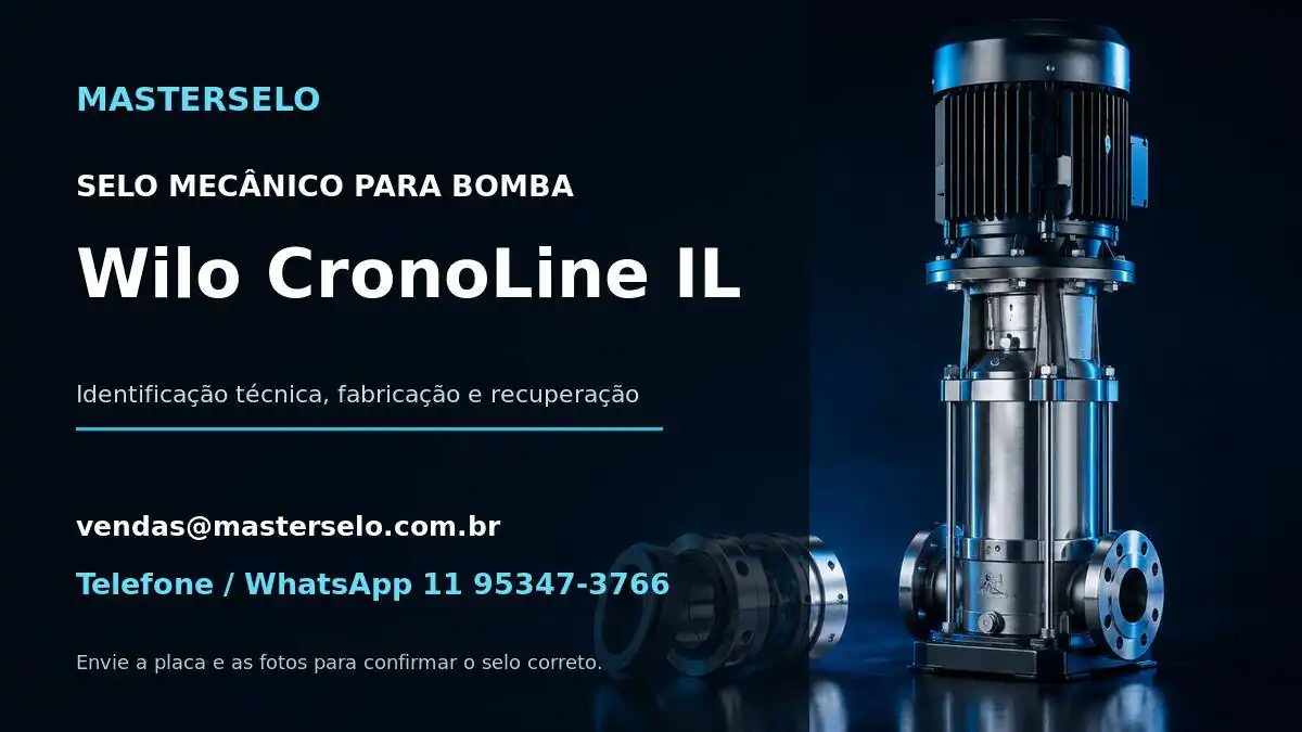 Imagem do modelo de bomba Wilo CronoLine IL usada na identificação do selo mecânico