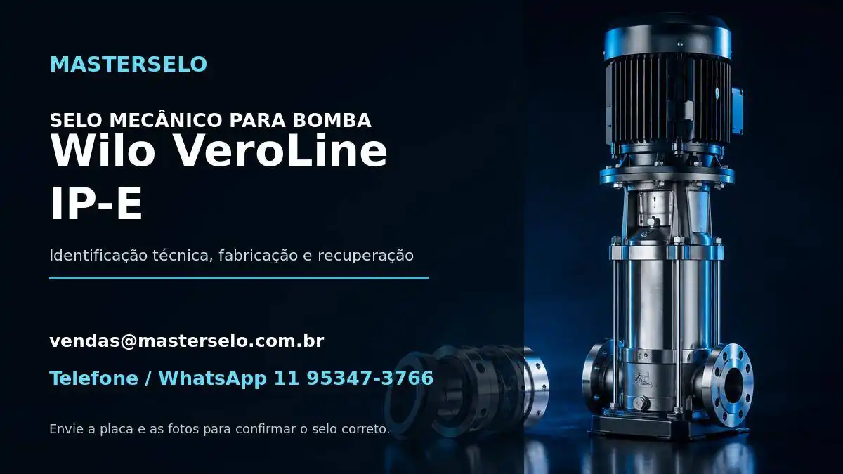 Imagem do modelo de bomba Wilo VeroLine IP-E usada na identificação do selo mecânico